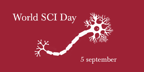 En neuron och texten World SCI Day 5 september